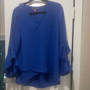 Vince Camuto Blue Blouse with Flared Sleeves